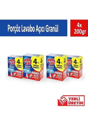 Lavabo Açıcı Granül 200 Gr X 4 Adet