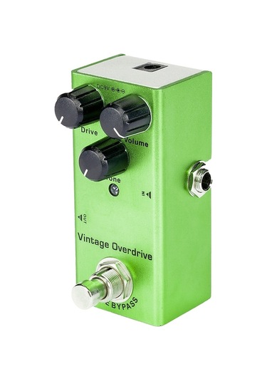 Yeşil Gitar Overdrive Pedalı - Alüminyum Kasa, Gerçek Bypass, Drive-ton-volüm Ayarlamalı, Led Gösterge İle经典过载efekti
