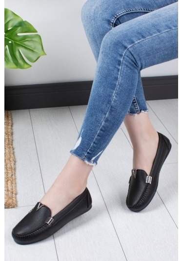 Khayt Flora Casual Günlük Kadın Babet Ayakkabı Siyah