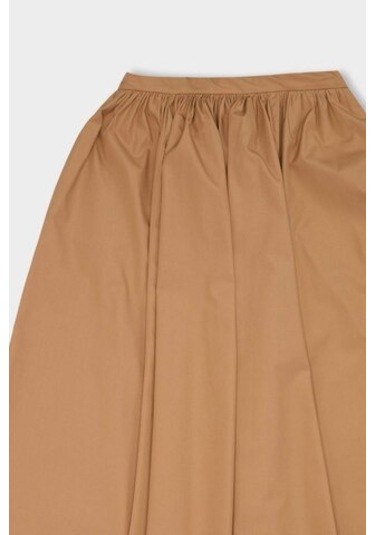 Defacto A Kesim Beli Fermuarlı Basic Düz Poplin Kumaş Maxi Etek E0464AX24AUBG261 Bej