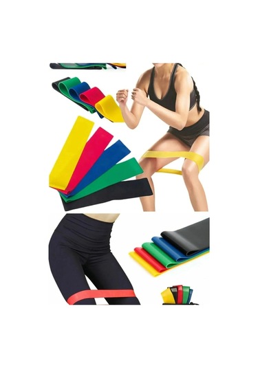 Periboia 5 Li Set Aerobik Bandı Fitness Egzersiz Plates Direnç La Çok Renkli