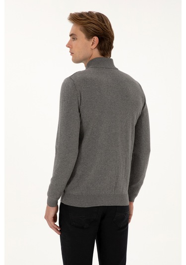 U.s. Polo Assn. Erkek Gri Melanj Hırka Triko 50307800-vr086 Gri Melanj