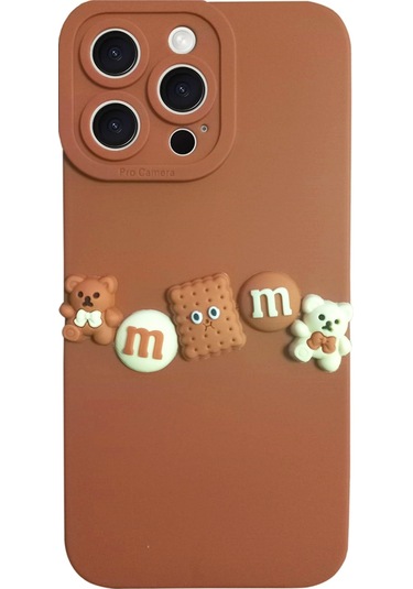 İphone 15 Pro Max Kılıf 3d M Bear Kamera Korumalı Silikon Kapak