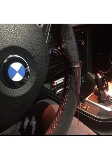 Çarşıhan Karbon Alcantra Kırmızı Dikişli Direksiyon Kılıfı