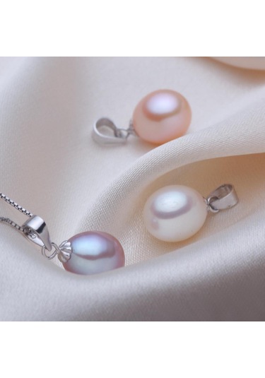 Pembe Tatlı Su İnci Kolye Kolye Kadınlar İçin 925 Ayar Gümüş Kolye Kore Oldukça Vintage Moda Takı 2021 Trend