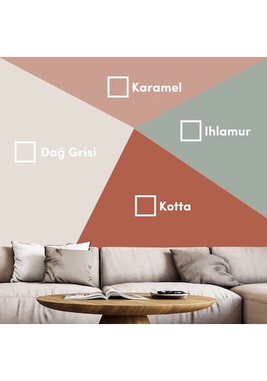 Bi Boya Geometrik Duvar Boyama Set 2 - 1 L