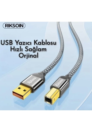 Riksoin 1.20 -metre Usb-a To Usb-b 2.0 Yazıcı Kablosu Ce Lisanslı