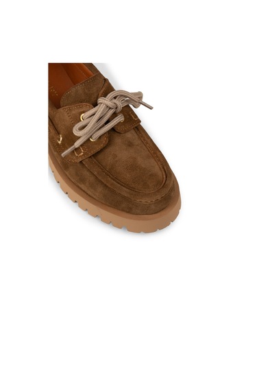 Deery Kadın Hakiki Süet Taba Renkli Marin Loafer - 02036ztbac01