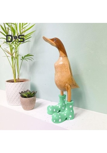 Novahub Zarif Sarı Sivilceli Ördek Heykeli, Reçine Wellies Çizme Figürü, Masaüstü Dekorasyon M