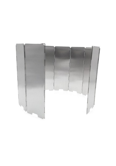 Geeksen Kamp Fırınları İçin 10 Parça Alüminyum Rüzgar Engelleyici, Katlanabilir Taşınabilir, Piknik Ve Açık Hava Pişirme İçin Dayanıklı Rüzgar Koruması Gümüş