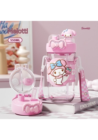 Jian Fan Su Bardağıçiftçi Sevimli Plastik Bardak Karikatırçocuk Hasır Bardak Büyük Kapasiteli Bardak Taşın Pirim Pembe