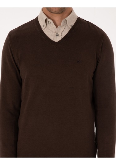 Pierre Cardin Erkek Kahverengi Kazak /triko 50314190-vr029 Kahverengi