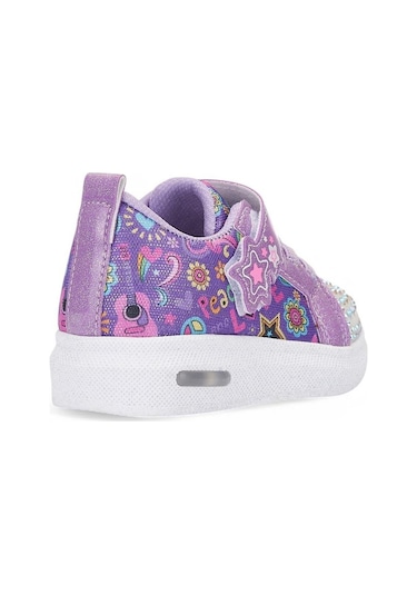 4001 Kız Bebek Keten Işıklı Sneaker Lila