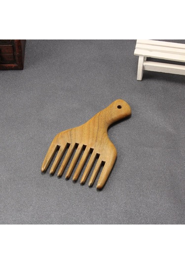Kıvırcık Saçlar İçin Sandal Ağacı Geniş Dişli Ahşap Saç Tarağı