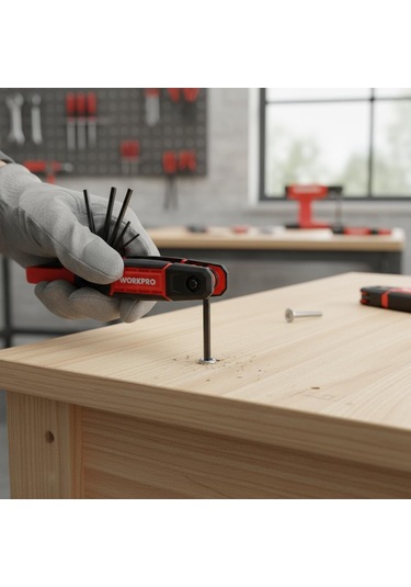 Workpro Wp222029 9 Parça Cr-v İnç Çakı Tipi Profesyonel Allen Anahtar Takımı