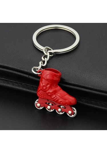 Sones Yaratıcı Simülasyon Paten Anahtarlık Kişiselleştirilmiş Kolye si Kırmızı