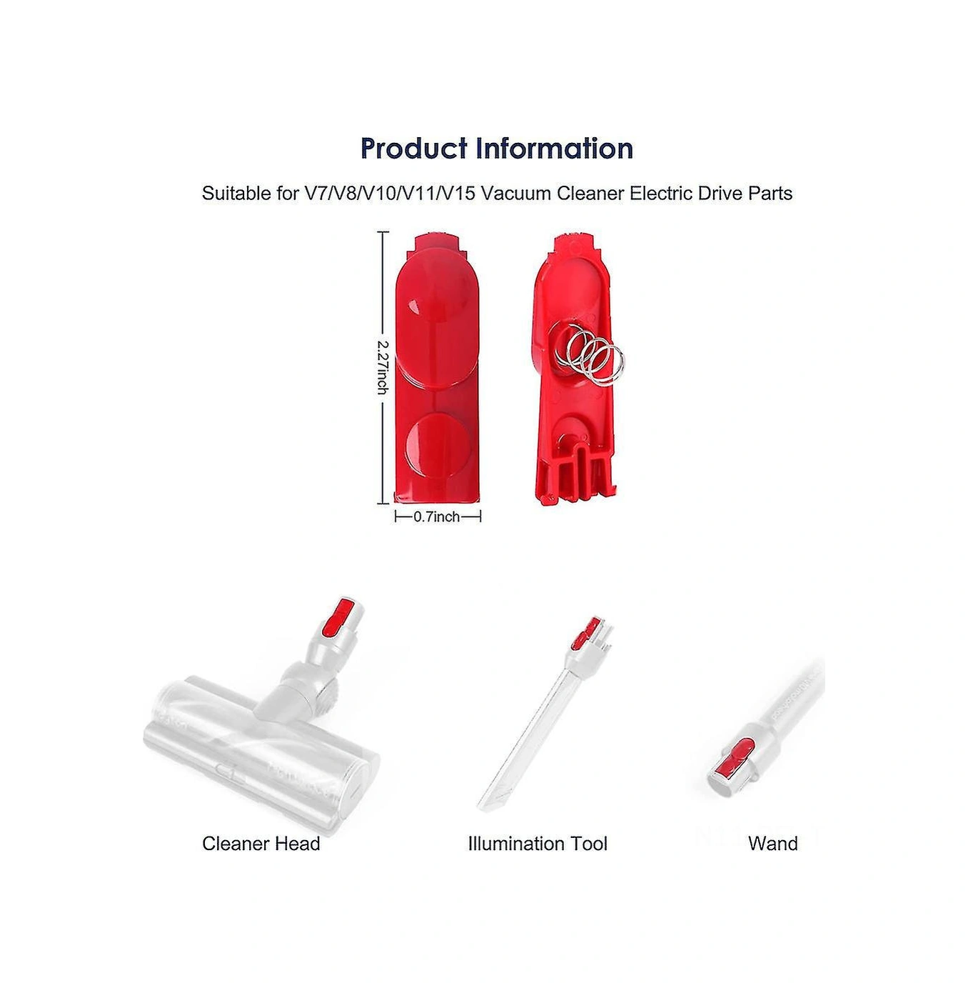 Dofolink  V7 V8 V10 V11 V15 İçin Kırmızı Plastik Süpürge Bağlantı Kolu Kilit Butonu, Dayanıklı, Kolay Kurulum, Yedek Parça