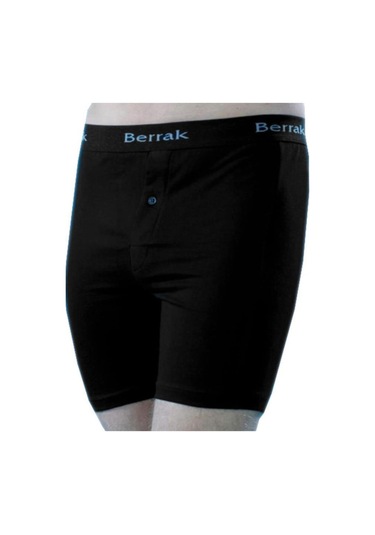 Erkek Gri Düğmeli Likralı Uzun Paçalı Boxer 5'Li 001