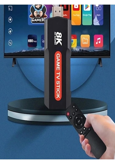 Oyunlu i Game Box Android Tv Stick 8k Hdr 2 Kollu Retro Oyun Konsolu