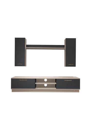 Decoraktiv Eko 5db Mdf Dvd Tv Ünitesi Tv Sehpası Beyaz - Antrasit