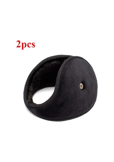 Primepickings Siyah 2'li Kulaklık Seti, Kadın Ve Erkekler İçin Kışlık Sıcak Tutucu Kulak Koruyucu