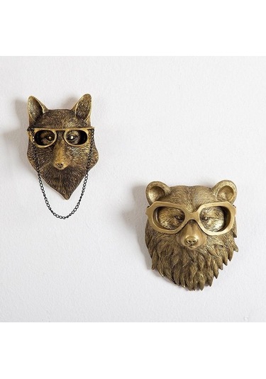 Novahub Reçine Heykel Duvar Dekorasyon - Deer Kolye Duvar Montaj, Antik Bakır Rengi, Duvar Tasarımı Deer