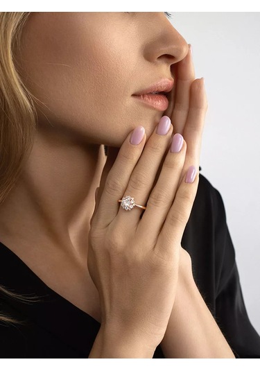 Veronika 925 Gümüş Yaldızlı Ve Taşlarla Süslenmiş Yüzük 233792777 Altın