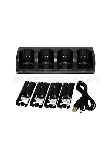 Kosona Wıı İçin Taşınabilir 4'lü Şarj Cihazı - Mavi Işık Ve Beyaz Renk Seçeneği