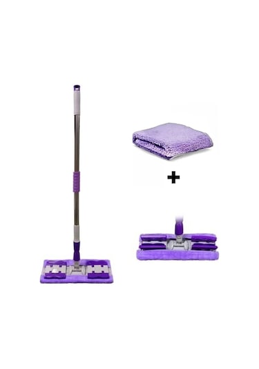 Toysnet Mor Teleskopik Mandallı Mikrofiber Sihirli Mop Yüzey Temizleyici