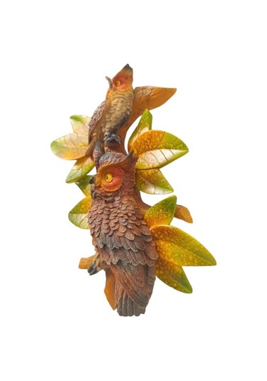 Dekoratif Canlı Renk İkili Baykuş Duvar Süsü Zarif Ev Ve Bahçe Dekorasyonu İçin Şık Aksesuar