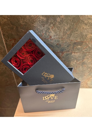 Kırmızı Gül Mücevher Kutusu & Lotus Kolye HEDİYELİ!