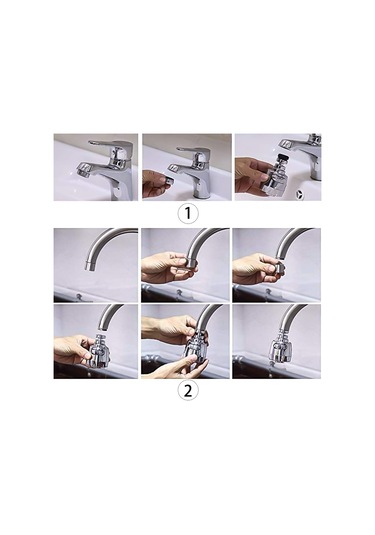 Adet Kısa 360 Derece Dönebilen Musluk Havalandırıcı Mutfak Musluk Başlığı 2 Modlu Ayarlanabilir Duş Başlığı Filtre Püskürtücü Mutfak Banyo İçin Diğer