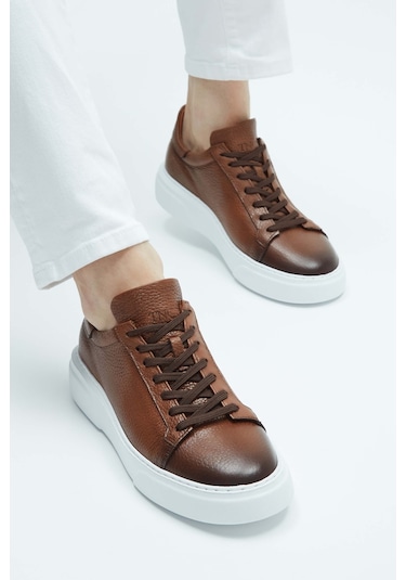 Tamer Tanca Erkek Hakiki Deri Kahverengi Sneakers & Spor Ayakkabı 04 2501 Erk Ayk Y23 Kahve Fltr Kahverengi