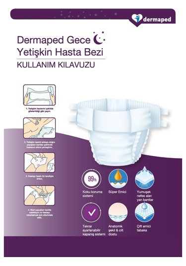 Dermaped 10 Damla Gece Hasta Bezi Xlarge 60 Adet XL