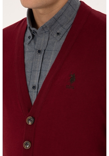 U.s. Polo Assn. Erkek Bordo Hırka Triko 50313702-vr014 Bordo
