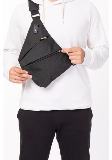 Newish Polo Suya Dayanıklı Telefon Cepli Unisex Siyah Çapraz Göğüs Ve Omuz Çantası Günlük,seyahat,spor - Kadın Siyah