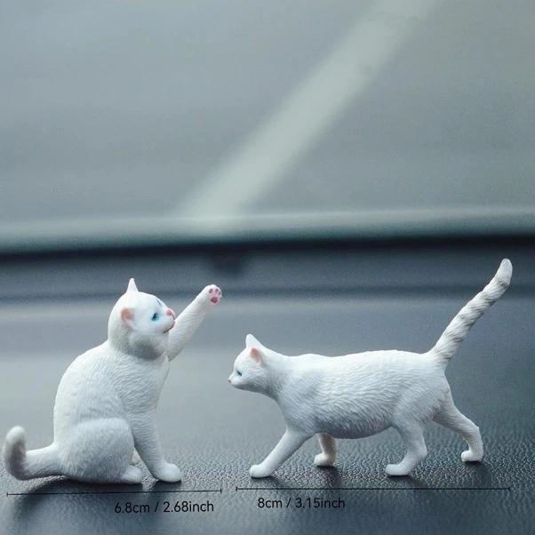 Trendooze Yatan Gri Kedi Heykeli, Gerçekçi Ev Ve Araba Dekoru