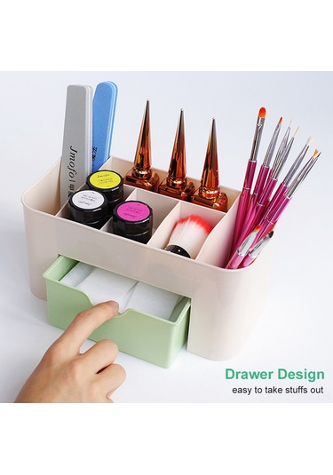 Vkemall 7 Bölmeli Plastik Makyaj Ve Tırnak Aletleri Saklama Kutusu - Çekmeceli, Dayanıklı