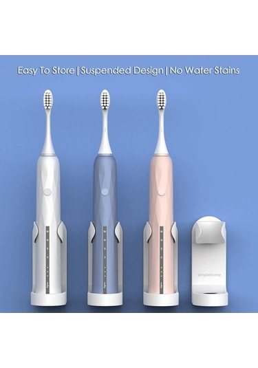 Bloomnest Lebıhmurah Bf1706 Elektrikli Diş Fırçası Tutucu, Kendinden Yapışkanlı 5'li Set, Banyo Organizatörü Beyaz
