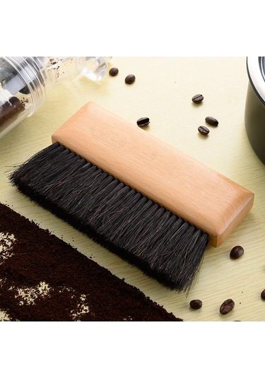 Suntek Kahve Değirmeni Makinesi Temizleme Fırçası Ahşap Saplı Dikdörtgen