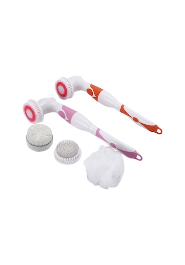 Qingmipy 4 Başlık Çok Fonksiyonlu Su Geçirmez Elektrikli Vücut Fırçası İle Masaj Ve Temizlik Çok Renkli