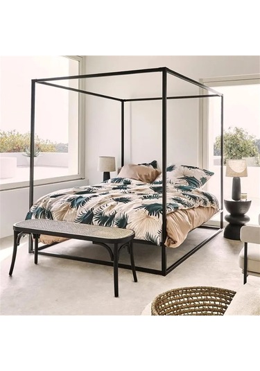 Lena Çift Kişilik Metal Karyola Siyah