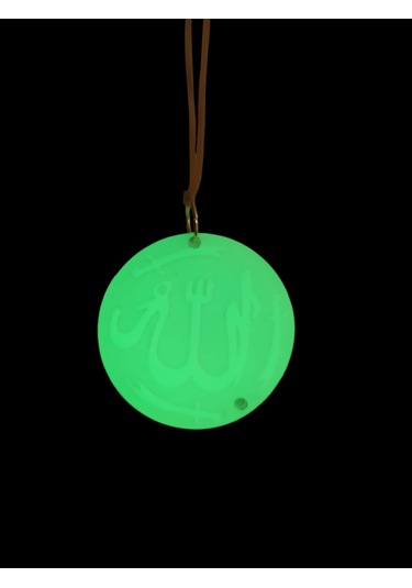 Allah Yazısı Karanlıkta Parlayan Fosforlu Dikiz Aynası Asma Süsü İslami Aksesuar Yeşil