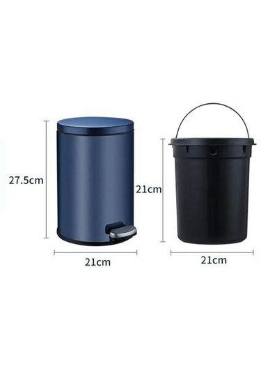 Suntek Yuvarlak Adımlı Çöp Kovası Toz Kutusu Eller Gümüş Gümüş