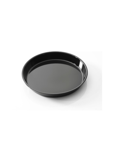 Siyah Parlak Emaye Yuvarlak Fırın Tepsisi 40 Cm Siyah