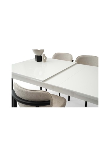 Mobilgen Beyaz 160+37 Kelebek Tekno Kenar Hg Açılabilir Masa Beyaz