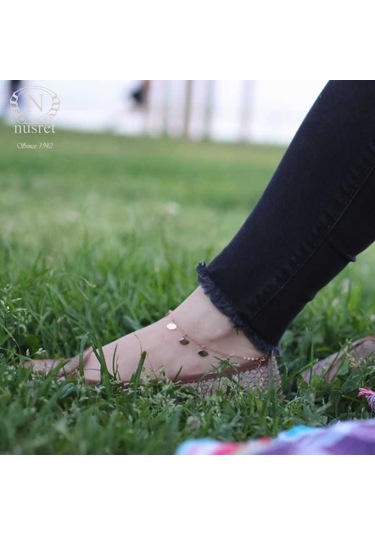 Nusret 925 Ayar Rose Gümüş Göz Model Halhal Rose Gold