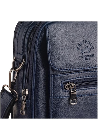 Westpolo Çelik Kasalı El Ve Omuz Askılı Erkek Çantası Küçük Boy - Lacivert 001