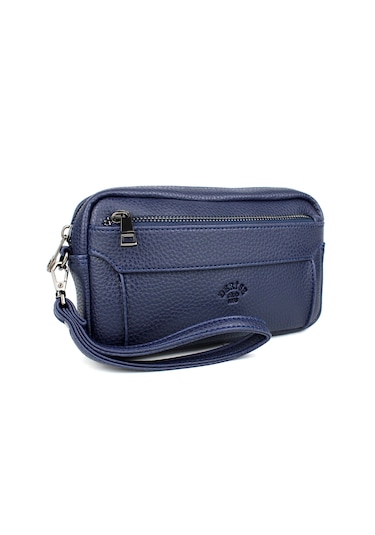 Erkek Lacivert Lüks El Ve Bileklik Kemerli Portföy El Çantası Lacivert