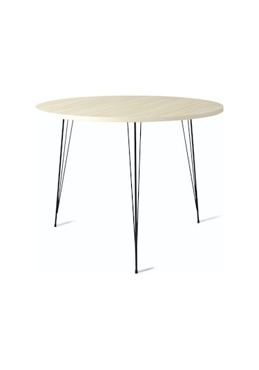 Pasific Home Sandalf Metal Ayaklı Yuvarlak Mutfak Masası Meşe